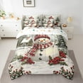 thumbnail image 2 of Homewish Funny Snowman Teens Twin Bedding Sets 7-Piece, Winter Christmas Flower Botanical Bedding Comforter Set, Rustic Farmhouse Reversible Sheet Sets, Ultra Soft Bedroom Decor, 2 of 7