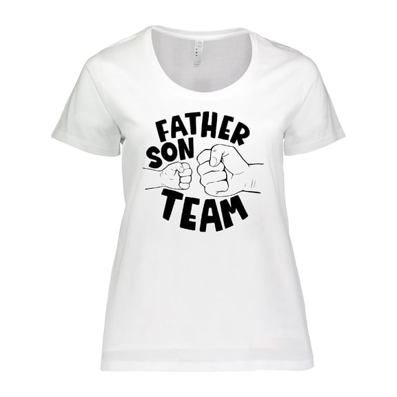 Inktastic Father's Day Father Son Team Parent Child Fist Bump Women's Plus Size T-Shirt