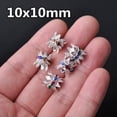 thumbnail image 5 of U8MO 20pcs 8x6/10x8mm Glass Rhinestones Metal Loose Spacer Beads Connectors Findings-Gold 10x8mm, 5 of 5