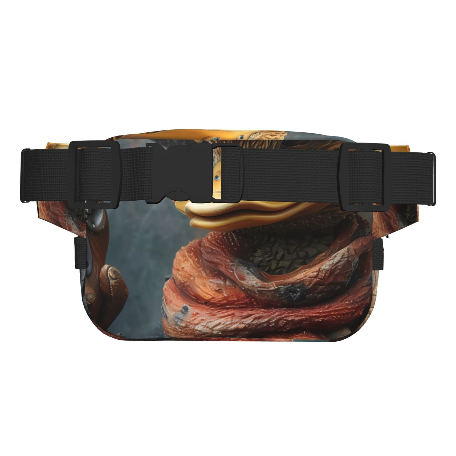 Picia Western Cowboy Duck Print Square Double-Layer Waist Bag Mini Adjustable Waist Belt Bag Exercise Running Travel Hiking
