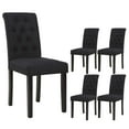 thumbnail image 3 of thksbought Set of 4 Upholstered Fabric Dining Chairs with Button-Tufted Details (Set of 4 Black), 3 of 4