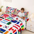 thumbnail image 3 of Manfei International Flag Bed Sheets,Patchwork Geometric Full Size Sheets,Multicolor,4pcs,1 Flat Sheet, 1 Fitted Sheet and 2 Pillowcases, 3 of 6
