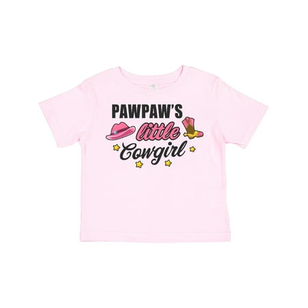 

Inktastic Pawpaws Little Cowgirl with Cowgirl Hat and Boots Gift Toddler Toddler Girl T-Shirt