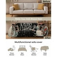 thumbnail image 3 of Black Christmas Sofa Covers for 3 Cushion Couch, Washable Sectional & L Shape Couch Covers for Dogs/Cats/Kids, Xmas Snowman Snowflake Vintage Non Slip Sofa Slipcover Futon Cover 71''x150'', 3 of 8
