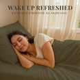 thumbnail image 6 of Sacred Thread Rayon Derived from Bamboo Sheets Twin Size, 18'' Deep Pocket Cooling Sheets for Hot Sleepers, 4 PC Cooling Sheets (Twin Size) (Olive), 6 of 9