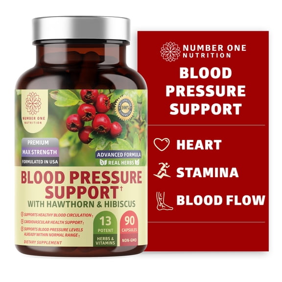 N1N Premium Blood Pressure Support with Hawthorn and Hibiscus, 90 Caps