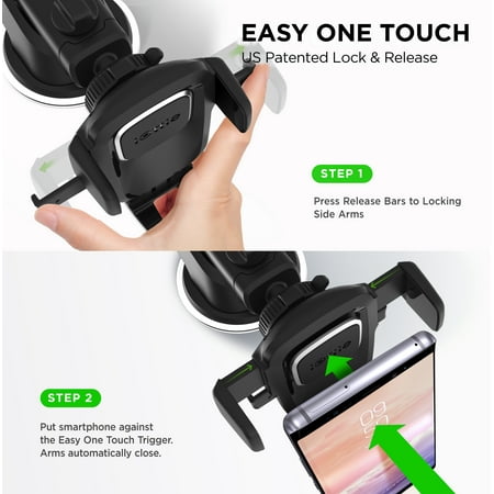 iOttie - Easy One Touch 4 Dash & Windshield Mount for Mobile Phones - Black