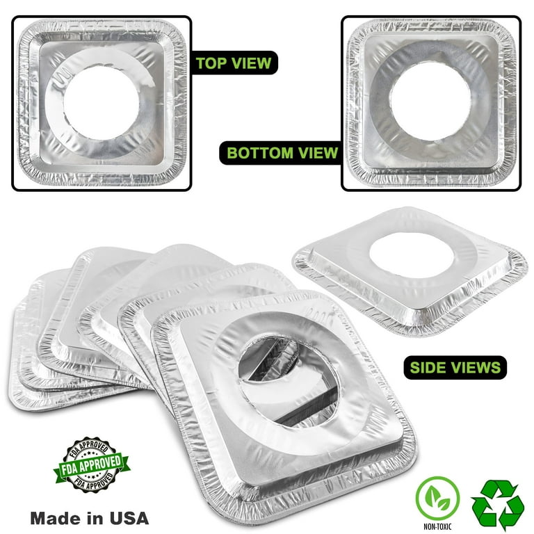 Kitcheniva Aluminum Gas Stove Burner Foil Liners - 100 Pack, 100