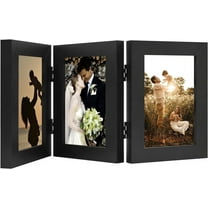 Golden State Art 4 in x 6 in Black Trifold Hinged Picture Frame