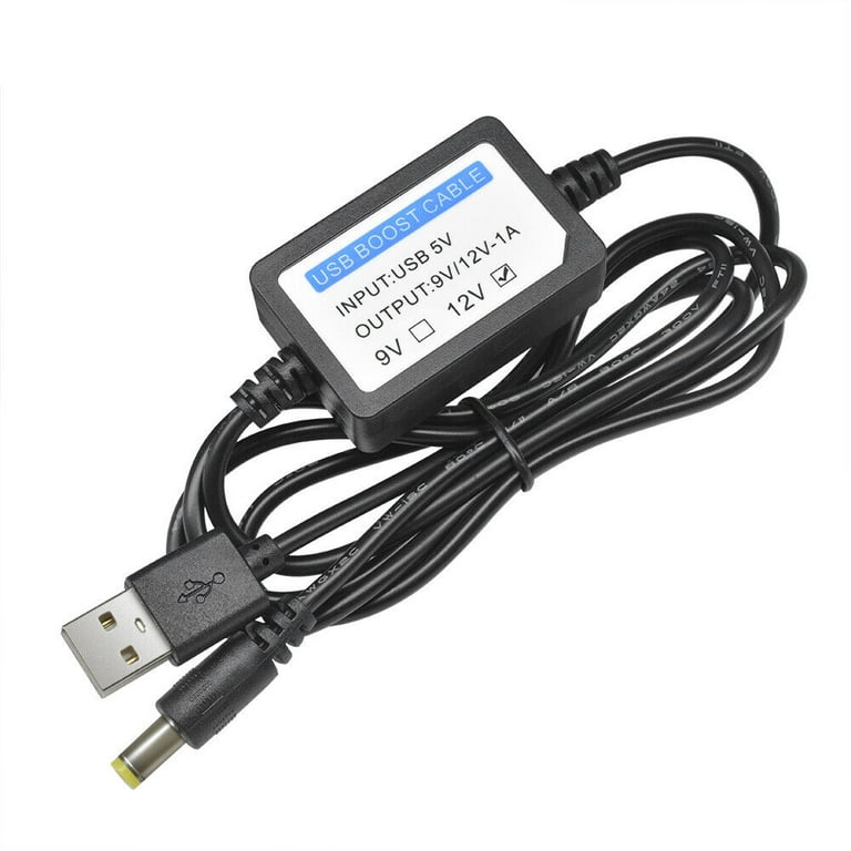 DC 5V to 12V 1A USB Power Supply Converter 5.5*2.1mm 1.3M USB Boost Cable