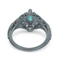 thumbnail image 7 of Art Deco Marquise Accent Ring Black Tone Paraiba Tourmaline CZ 925 Sterling Silver Size 6, 7 of 7