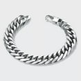 thumbnail image 3 of EOEMY Men'S Chain 9/11/13/16/19/21mm Stainless Steel Silver Curb Cuban Link Bracelet-16mm-9 Inches Bracelet, 3 of 7