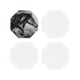 thumbnail image 2 of Kll Octagon Drink Coasters Set Of 4,Pu Leather Absorbent Coasters Set Decorative Coffee Cup Coasters Housewarming Gift For Home Decor-Running Horse Black And White, 2 of 9