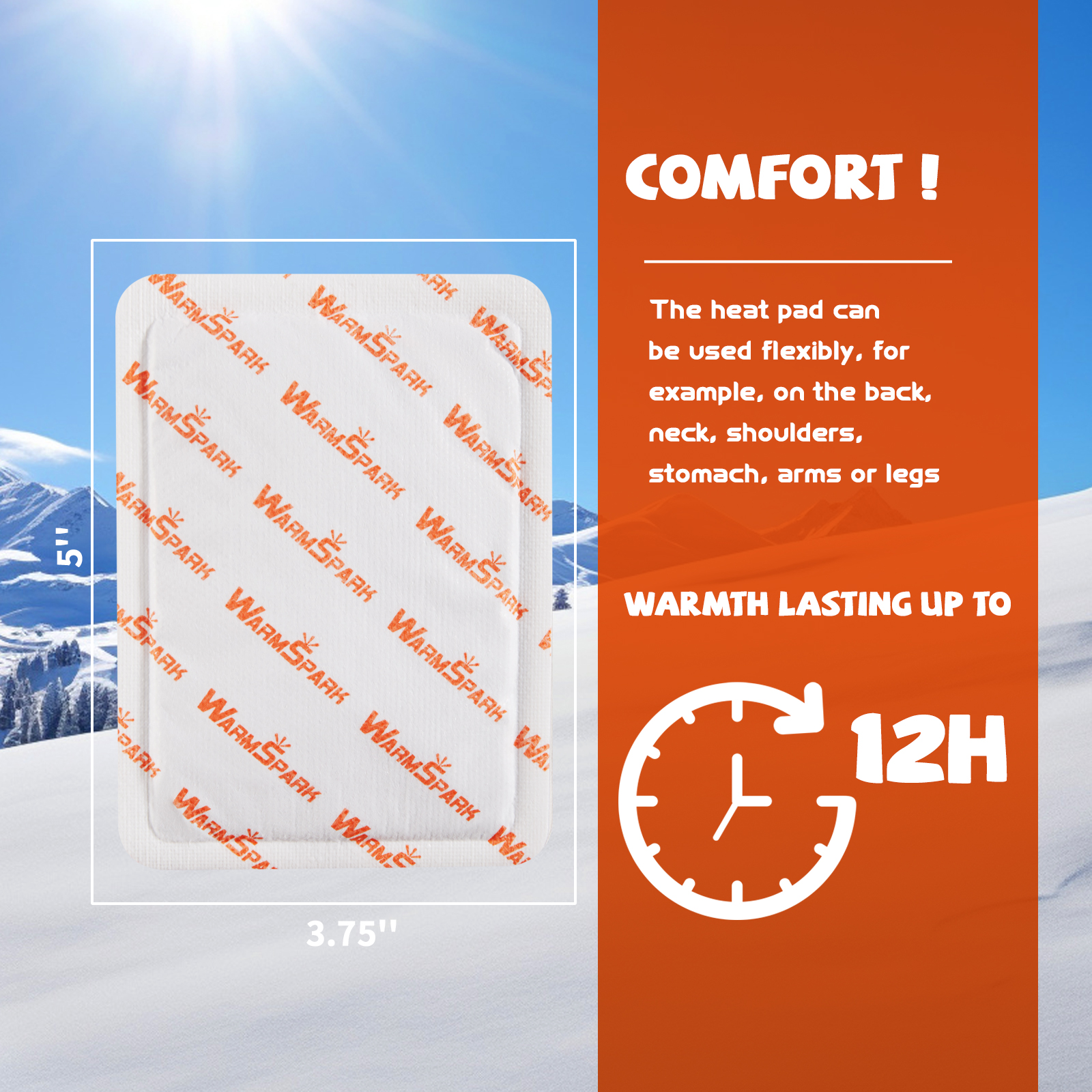 Body Warmers With Adhesive - 360 Packs-Heat Warmer Patch Disposable  Air Activated Hot Warmers - Up to 12 Hours of Heat - WarmSpark (9 Boxes)