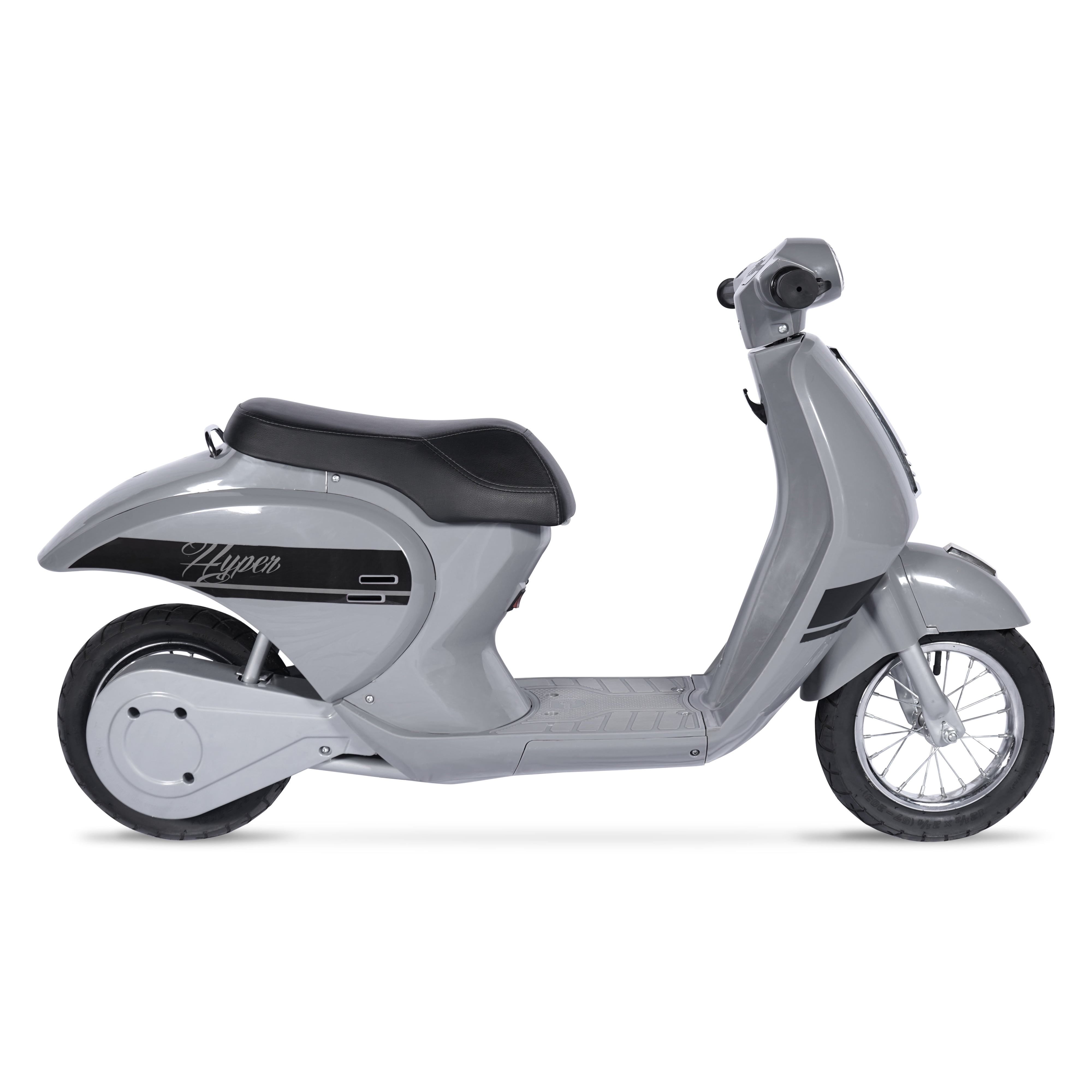 Hyper Toy Company, 24V Retro Electric Scooter, Children Ages 13+, up to 14 MPH, Silver