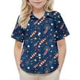 thumbnail image 6 of MKOSPLRT Stars Stripes Kids Shirts 2-15 Years Short Sleeve Button Down Shirts Funny American Flag Shirts Casual Summer Beach Tees, 6 of 9