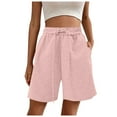 thumbnail image 1 of Women's Active Shorts Summer Lightweight Design Casual Wide Leg Crop Pants With Drawstring, 1 of 3