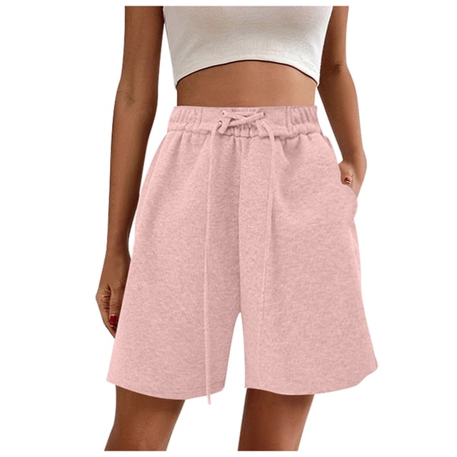 Women's Active Shorts Summer Lightweight Design Casual Wide Leg Crop Pants With Drawstring