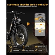 Jasion Thunder Pro ST Electric Bike for Adults, 2000W Peak Motor 40Mph 52V 20Ah Removable Battery, 26 x 4 Fat Tire E-Mountain Bicycle, APP Control Bluetooth, UL2849