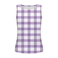 thumbnail image 3 of LIaqionyy Women's Tank Top Plaid Crew Neck Sleeveless Cami Slim Summer Casual Fashion Outing Shirts Tops Clothes, 3 of 5