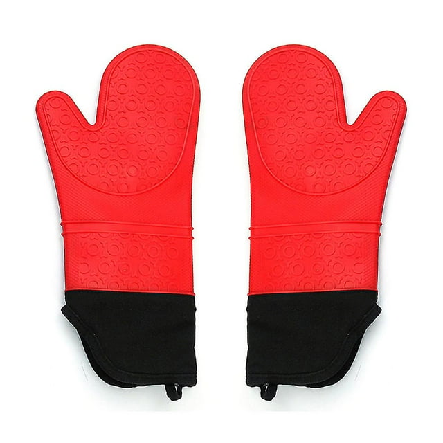 Jinsinto Mitaines de Four Gants de Cuisson Résistants à la Chaleur avec Doublure Matelassée, Poignée Texturée Antidérapante Flexible Durable et Mitaines de Four de Qualité Alimentaire pour la Cuisine