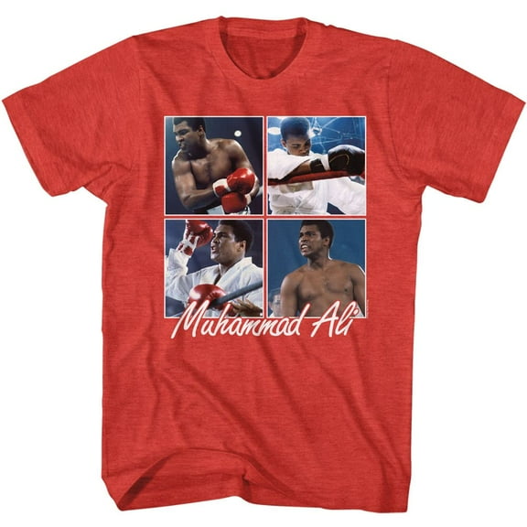 Muhammad Ali Four Squares Red Heather T-Shirt