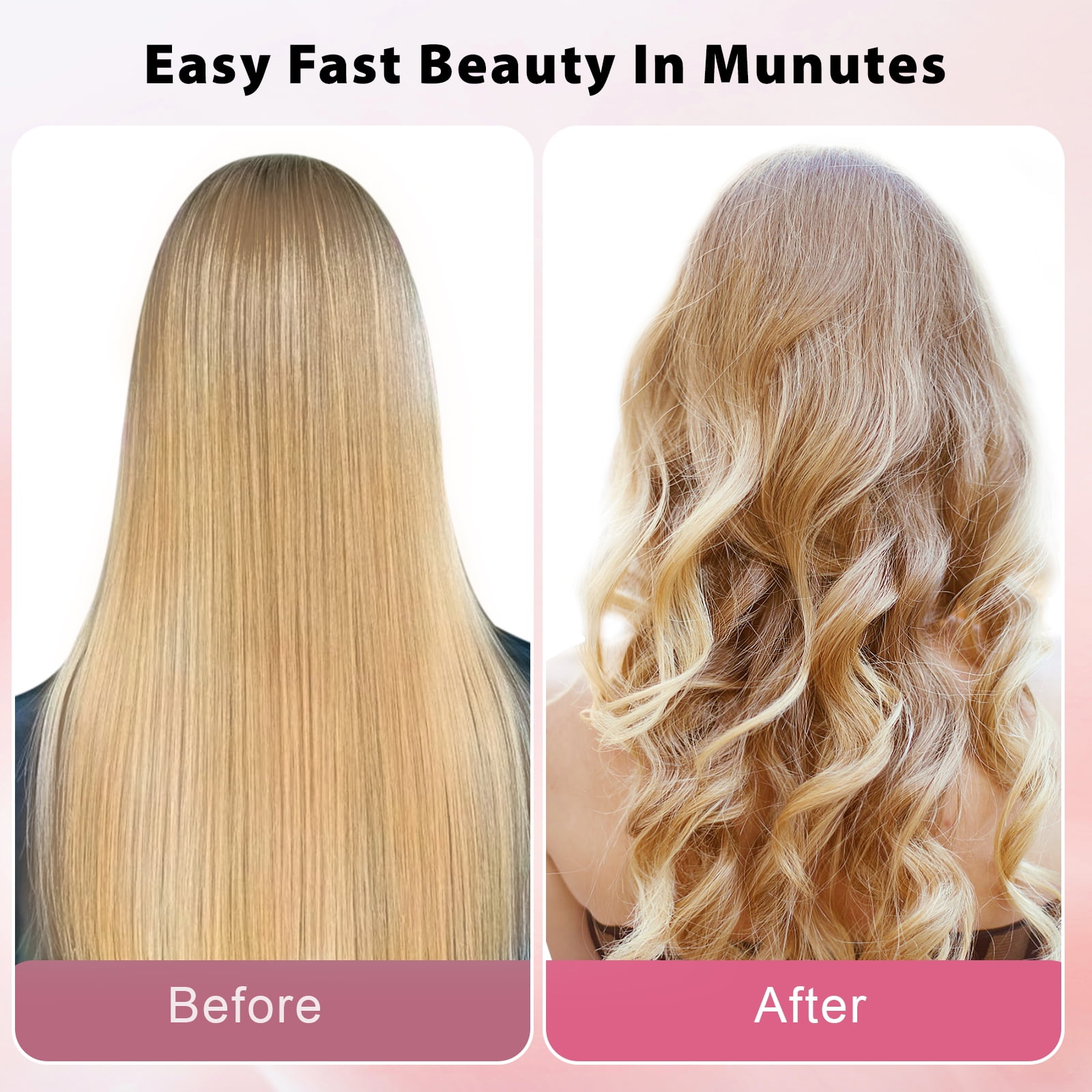 RACCOMB 1" Curling Wand / Automatic Rotating Curling Iron, 230°F to 450°F, 1H Auto Off, Dual Voltage, for Waves, Beach Curls