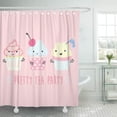 thumbnail image 1 of ABPHQTO Kawaii Pink Girl Cute and Sweet Cupcakes Slogan Cortina de ducha blanca 150x180 cm, 1 of 1