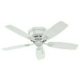 thumbnail image 2 of Hunter - Sea Wind Indoor/Outdoor Low Profile Ceiling Fan, 48-inch, White, Nautical-style, 3-speed WhisperWind Motor, 53119, for Porches, Bathrooms, 2 of 13