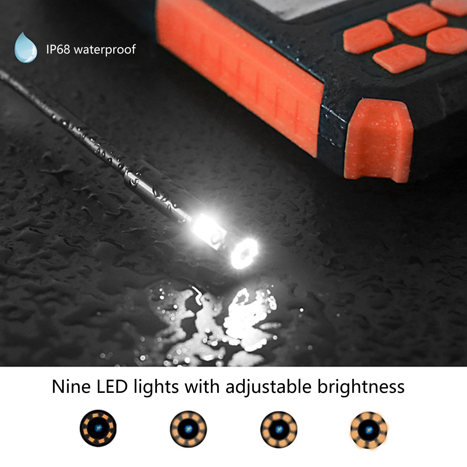 Borescope,Endoscope Camera with Light, Waterproof Snake Camera Inspection Camera with Adjustable LED Light