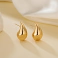 thumbnail image 6 of CFIOZYOS Chunky Gold Hoop Earrings for Women, Dupes Earrings Lightweight Waterdrop Hollow Open Hoops, Hypoallergenic Gold Plated Earrings Fashion Jewelry, 6 of 13