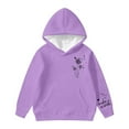 thumbnail image 2 of FAOWME Big Kids Girls Hoodies With Pocket Long Sleeved Cartoon Print Comfortable Breathable Loose Fit Sweatshirts For Casual Daily Wear Purple 5-6 Years, 2 of 3