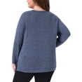thumbnail image 4 of DARING DIVA Women's Plus Crew Neck Casual Pullover Knit Blouse Top 1X Dark Blue, 4 of 6