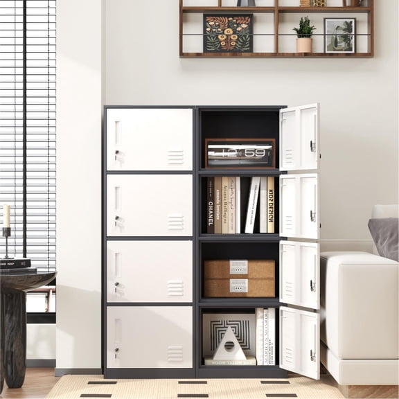Metal Lockers for Employees,Office Storage Locker with 4 Door,Tall Locker Cabinet for Employees,School, Office, Home, Gym,Bedroom