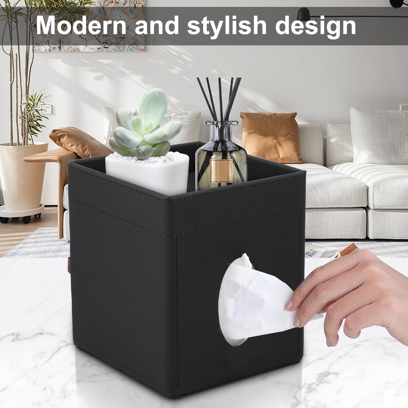 Multifunctional Tissues Storage Box ,Tissue Box Cover, PU Leather