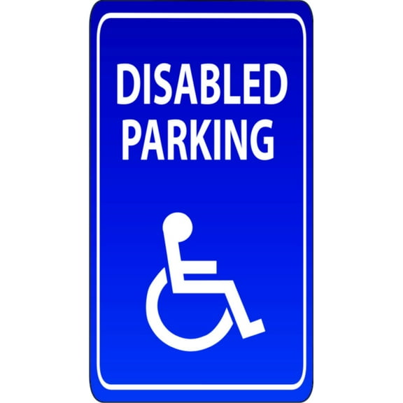 Wall Decal Disabled Parking Road Signs Disability Hindrance Ostacle Impaied Hinder Impede Hamper Holiday Gift Decorating Ideas Sticker - Size: 20 Inches X 40 Inches