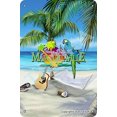 thumbnail image 1 of Hamaca con forma de loro en la playa de Margueriteville, pantuflas de guitarra, espejo de hierro vintage, decoración, letrero artesanal para el hogar, cocina, baño, tamaño: 8 x 12 pulgadas, 1 of 4