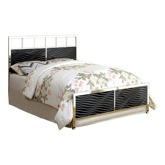 Furniture of America Cepher Faux Leather Full/Queen Spindle Headboard in Black
