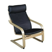 Niche Mia Bentwood Reclining Chair- Natural/ Black Bonded Leather