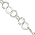 thumbnail image 1 of Sterling Silver Polished And Textured Circle Link Bracelet (7.5 X 19) Made In India qg3327-7.5, 1 of 5