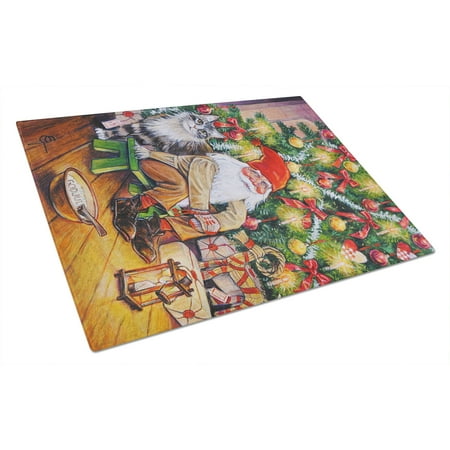 

Carolines Treasures ACG0134LCB Christmas Gnome by the Tree Glass Cutting Board Large 12H x 16W multicolor