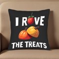 thumbnail image 5 of Set of 2 Decorative Throw Pillow Covers 18x18in - Playful Red Yellow Pumpkin Design with ' I LOVE THE TREATS ' Text for Couch Bed Car, 5 of 8
