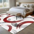 thumbnail image 5 of Vintage Red Gray Circle Lines Washable Living Room Rugs 5'x8', Abstract Art White Background Low Pile Throw Large Area Rug Non-Slip Sturdy Edge Binding Carpet for Living Room Kitchen Office, 5 of 9