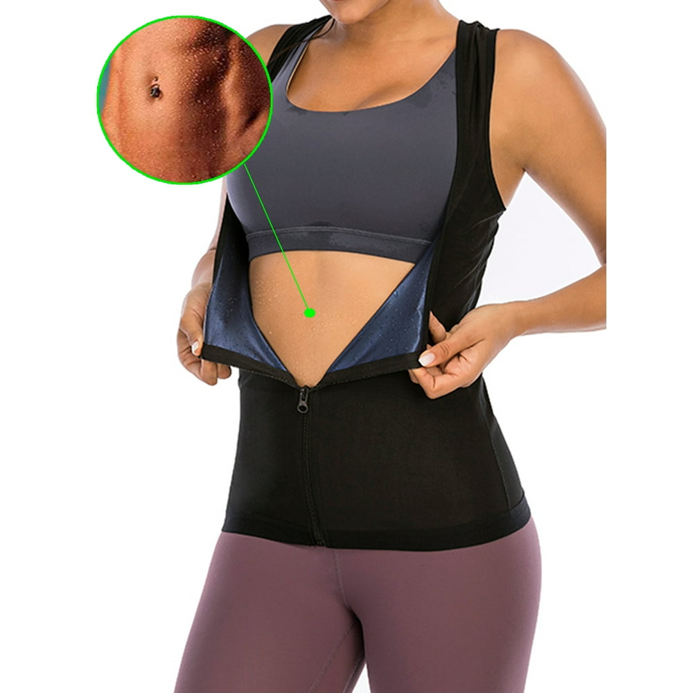 Womens Sweat Sauna Vest Shaper Workout Tank Top Slimming Polymer Sauna