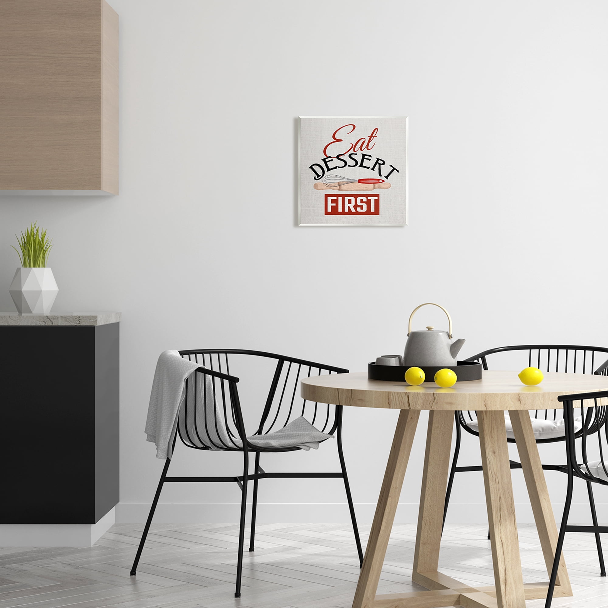 Stupell Industries Eat Dessert First Phrase Food & Beverage Painting Unframed Art Print Wall Art, 12 x 12