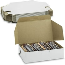 MT Products White Donut Boxes -  6.25" x 3.75" x 2.13" Bakery Boxes - Pack of 15