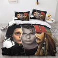 thumbnail image 2 of Johnny Depp 3d Bedding Set, 3 Pcs Star Bedding Set Microfiber Duvet Cover Pillowcases With Zipper Closure For Single Or Double Bed, 2 of 5