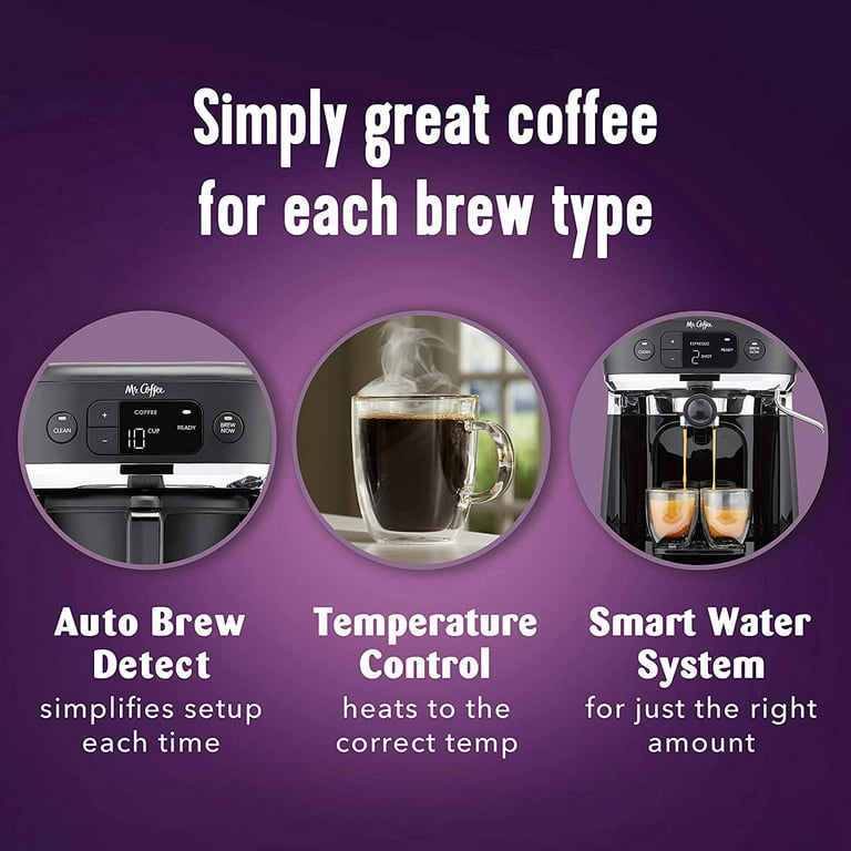 Mr. Coffee Programmable Single Serve and 10 Cup Coffeemaker in Black