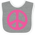 thumbnail image 3 of Inktastic Peace Sign Pink Retro Girls Baby Bib, 3 of 4