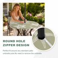 thumbnail image 4 of Round Outdoor Tablecloth with Umbrella Hole and Zipper, Sage Green Starfish Coastal Tablecloth with Elastic Waterproof, Nautical Summer Ocean Abstract Art Patio Table Covers for 36" - 44" Tables, 4 of 9